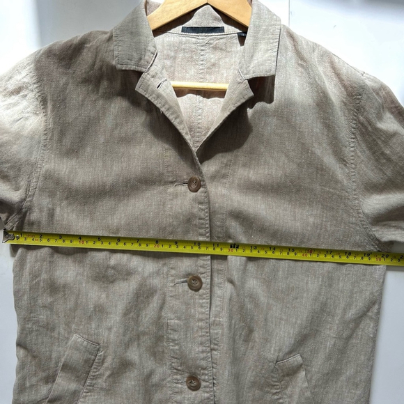 Uniqlo Linen blend Long dress Coat Beige Minimalist Coat - Picture 6 of 8